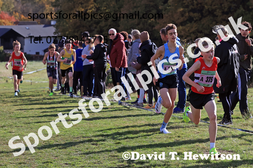 Boys Under-13s 2025 National Cross Country Relays, Berry Hill Park, Mansfield. Photo: David T. Hewitson/Sports for All Pics